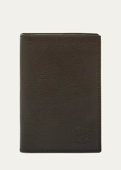 Il Bisonte Men's Galileo Leather Card Case In Black