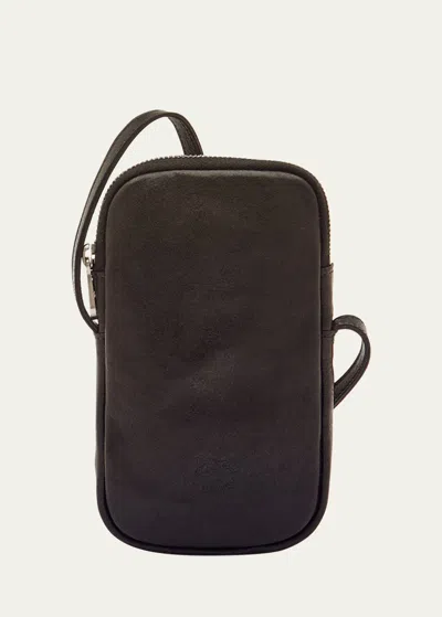 Il Bisonte Men's Galileo Leather Crossbody Bag In Black