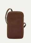 Il Bisonte Men's Galileo Leather Crossbody Bag In Caffe