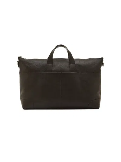 Il Bisonte Men's Galileo Leather Weekend Bag In Black