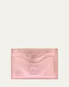 Il Bisonte Men's Leather Card Case In Metallic Pink