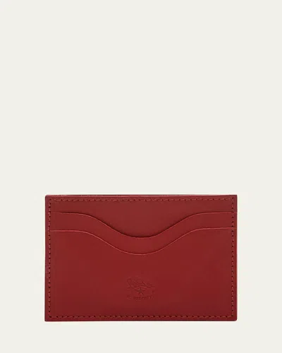 Il Bisonte Men's Leather Card Case In Red