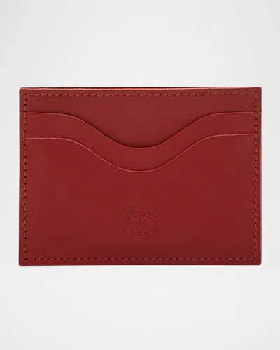 Il Bisonte Men's Leather Card Case In Red