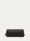 Il Bisonte Men's Leather Travel Toiletry Case In Vintage Black