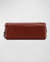 Il Bisonte Men's Leather Travel Toiletry Case In Vintage Cognac