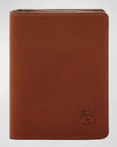 Il Bisonte Men's Oriuolo Leather Bifold Card Holder In Brown