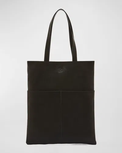 Il Bisonte Men's Oriuolo Leather Tote Bag In Black