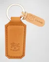 Il Bisonte Men's Oriuolo Stamped Logo Leather Keychain In Natural