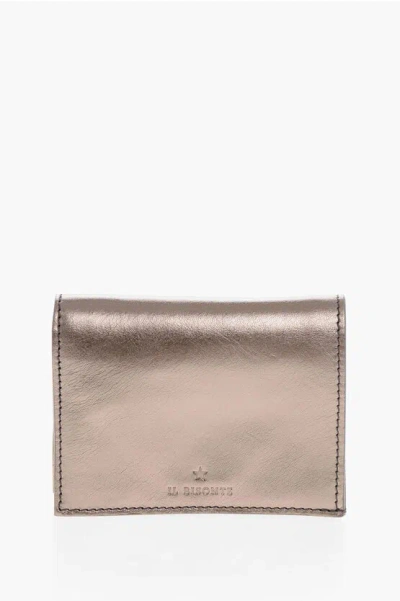 Il Bisonte Metallic Letaher Wallet In Brown