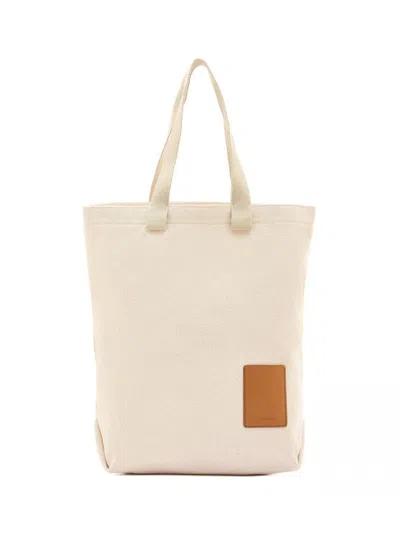 Il Bisonte Natural Cotton Canvas Tote Bag In Multi