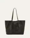 Il Bisonte Nina Pleated Leather Tote Bag In Black