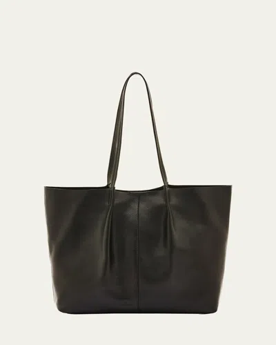 Il Bisonte Nina Pleated Leather Tote Bag In Black