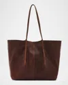 Il Bisonte Nina Pleated Leather Tote Bag In Caffe