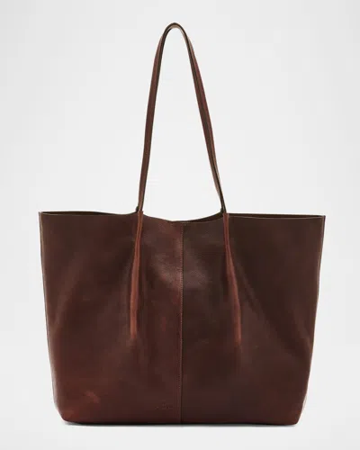 Il Bisonte Nina Pleated Leather Tote Bag In Caffe