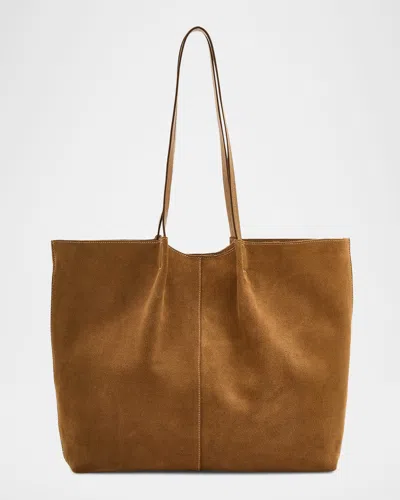 Il Bisonte Nina Pleated Suede Tote Bag In Brown