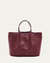 Il Bisonte Nina Small Pleated Leather Tote Bag In Burgundy