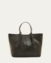 Il Bisonte Nina Small Pleated Leather Tote Bag In Black