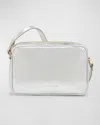 Il Bisonte Oliveta Metallic Leather Camera Crossbody Bag In Silver