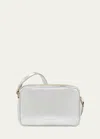 Il Bisonte Oliveta Metallic Leather Camera Crossbody Bag In Silver