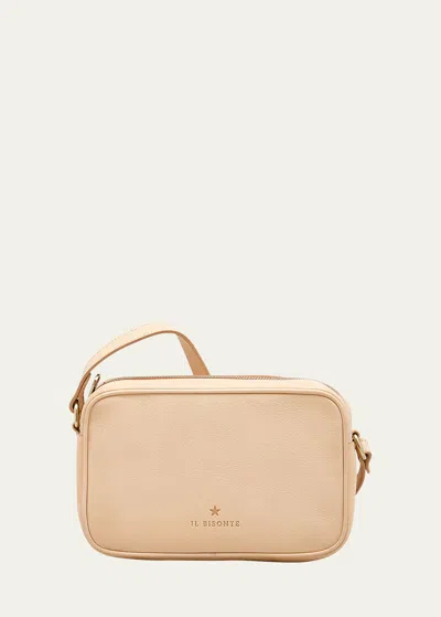 Il Bisonte Oliveta Vacchetta Leather Camera Crossbody Bag In Natural