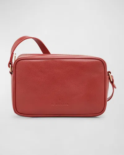Il Bisonte Oliveta Vacchetta Leather Camera Crossbody Bag In Rosso