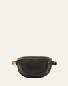 Il Bisonte Oliveta Zip Leather Belt Bag In Black