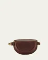 Il Bisonte Oliveta Zip Leather Belt Bag In Caffe