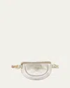 Il Bisonte Oliveta Zip Leather Belt Bag In Silver