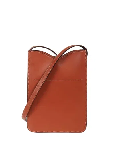 Il Bisonte Press-fastening Leather Shoulder Bag In Brown