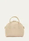 Il Bisonte Quercia Zip Leather Top-handle Bag In Avorio