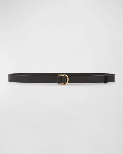 Il Bisonte Reversible Calf Leather Belt In Black