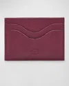 Il Bisonte Salina Leather Card Holder In Iris