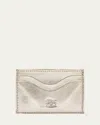 Il Bisonte Salina Metallic Leather Card Case In Gold