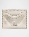 Il Bisonte Salina Metallic Leather Card Case In Gold