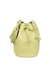 Il Bisonte Silvia Tassel Drawstring Bucket Bag In Yellow