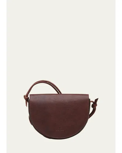Il Bisonte Snodo Flap Leather Crossbody Bag In Coffee