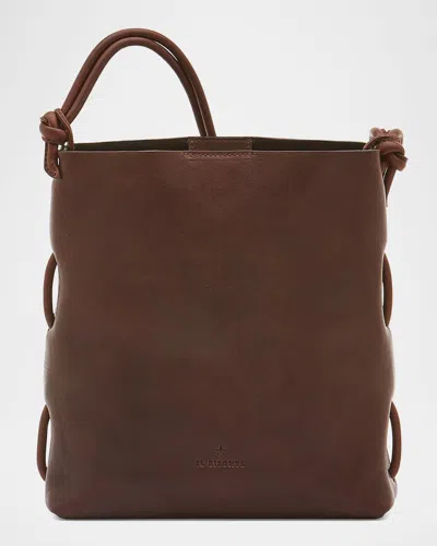 Il Bisonte Snodo Knot Leather Shoulder Bag In Brown
