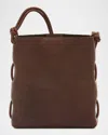 Il Bisonte Snodo Knot Leather Shoulder Bag In Caffe