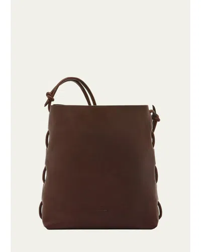 Il Bisonte Snodo Knot Leather Shoulder Bag In Coffee