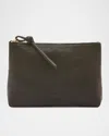 Il Bisonte Snodo Zip Leather Clutch Bag In Black