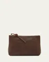 Il Bisonte Snodo Zip Leather Clutch Bag In Caffe