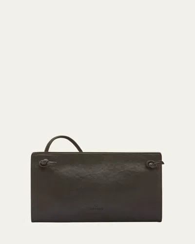 Il Bisonte Snodo Zip Leather Crossbody Bag In Black