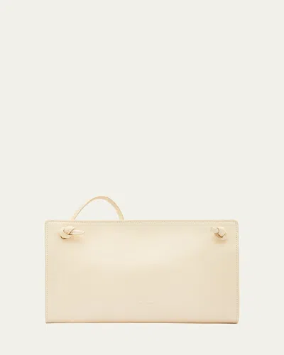 Il Bisonte Snodo Zip Leather Crossbody Bag In White
