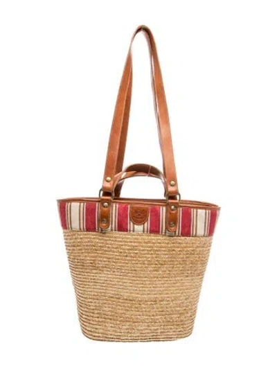 Pre-owned Il Bisonte Straw Bucket Bag In Neutral