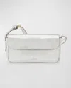 Il Bisonte Studio Flap Leather Shoulder Bag In Silver