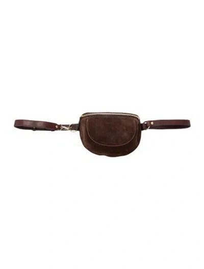 Pre-owned Il Bisonte Suede Belt Bag W/ Tags In Brown