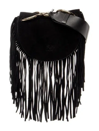 Pre-owned Il Bisonte Suede Shoulder Bag In Black