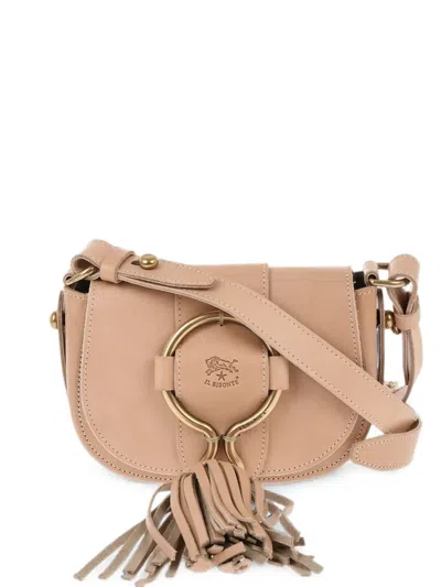 Il Bisonte Tassel-detail Leather Crossbody Bag In Pink