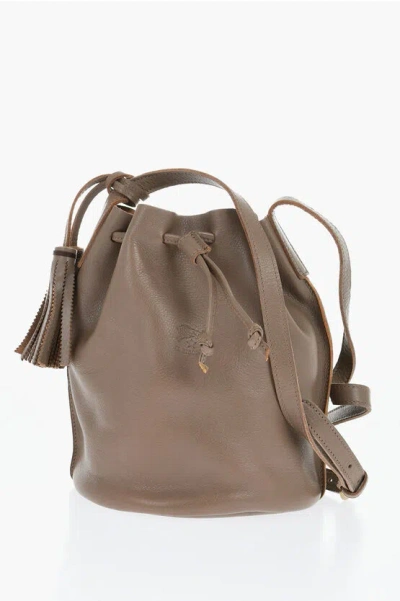 Il Bisonte Textured Leather Bucket Bag