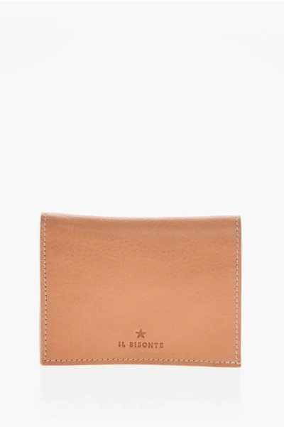 Il Bisonte Textured Leather Wallet With Zip In Brown